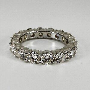 CERTIFIED Moissonite Eternity Band VVS1 4mm Simulated Diamond Ring Silver 925